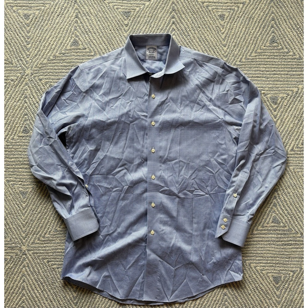 Brooks Brothers Regent Long Sleeve Button Shirt - Blue/White - 15.5 33‎